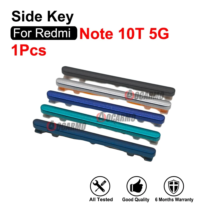 1Pcs 블랙 블루 실버 그린 볼륨 버튼 Redmi Note 10T 5G 용 사이드 키 교체 부품