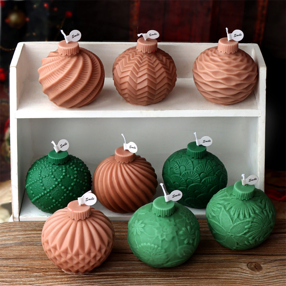 Festive Geometric Sphere Silicone Candle Mold for DIY Aromatherapy & Home Décor