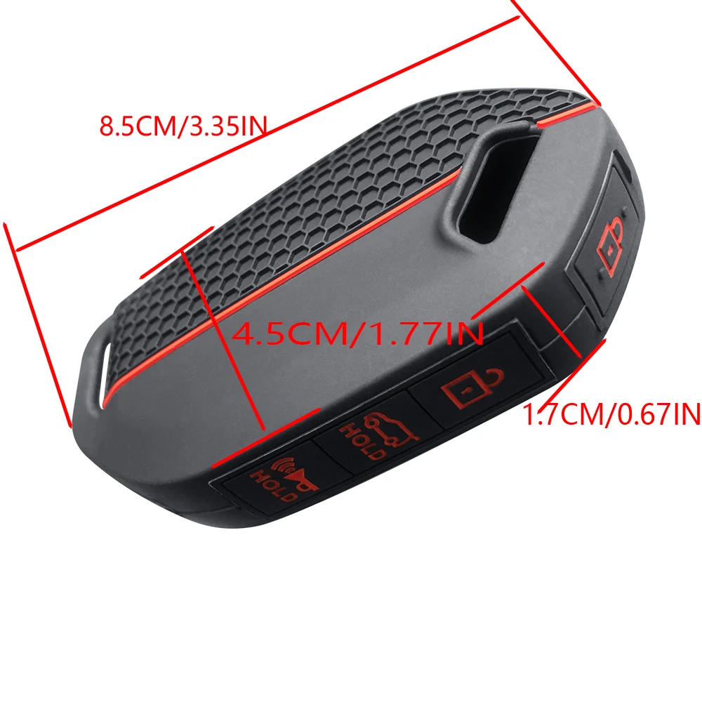 KIA Sedona Grand Carnival Key Fob Case - 6 Button Carbon Fiber Pattern Cover With Silicone Protection