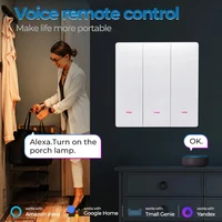 Tuya Smart WiFi Light Switch EU UK Push Button Wall Switch No Neutral Wire Smart Life Control Works With Alexa Google Home Alice - Image 4