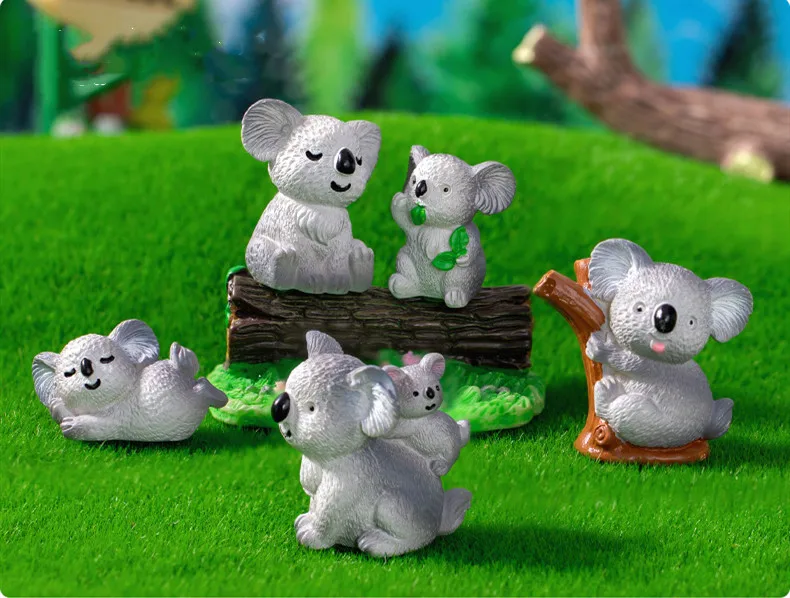 Description Picture 6 of itemSculptures & Figurines Miniatures Cute Koala Animal Micro Landscape Ornaments For Home Decorations Room Decor Desk Accessories