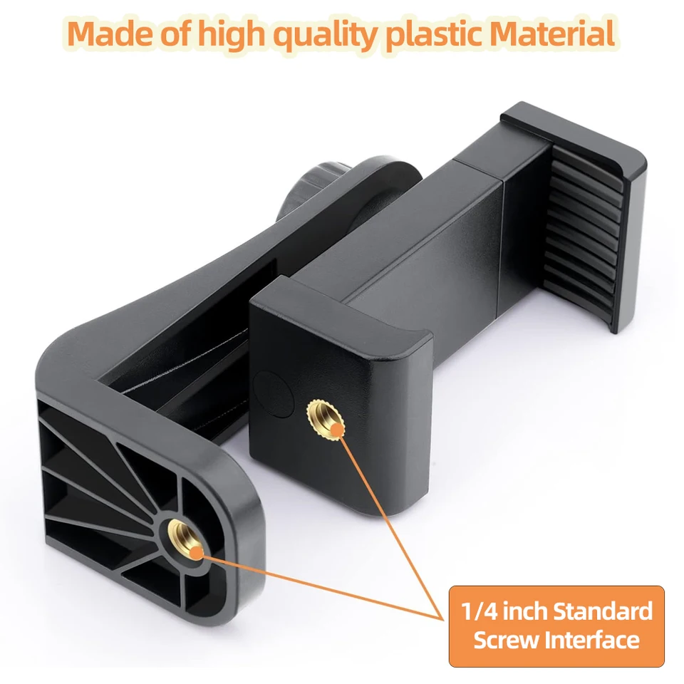 Mobile Clip Tripod Phone Mount 1/4" Rotatable Adjustable Holder Adapter For Samsung IPhone Huawei Realme Smartphones_voghion.com