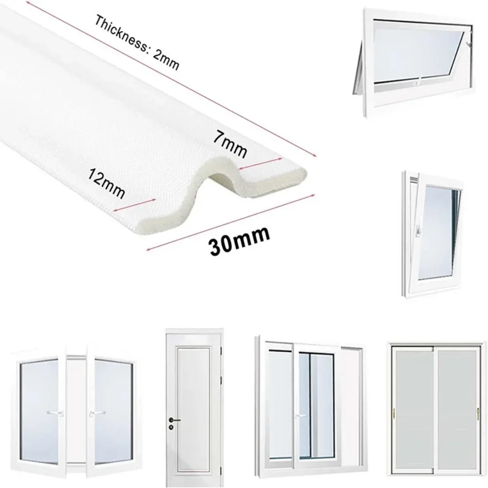 V Seal - Self Adhesive Perimeter Draught Strip For Doors & Windows - 5  Metre Roll - White