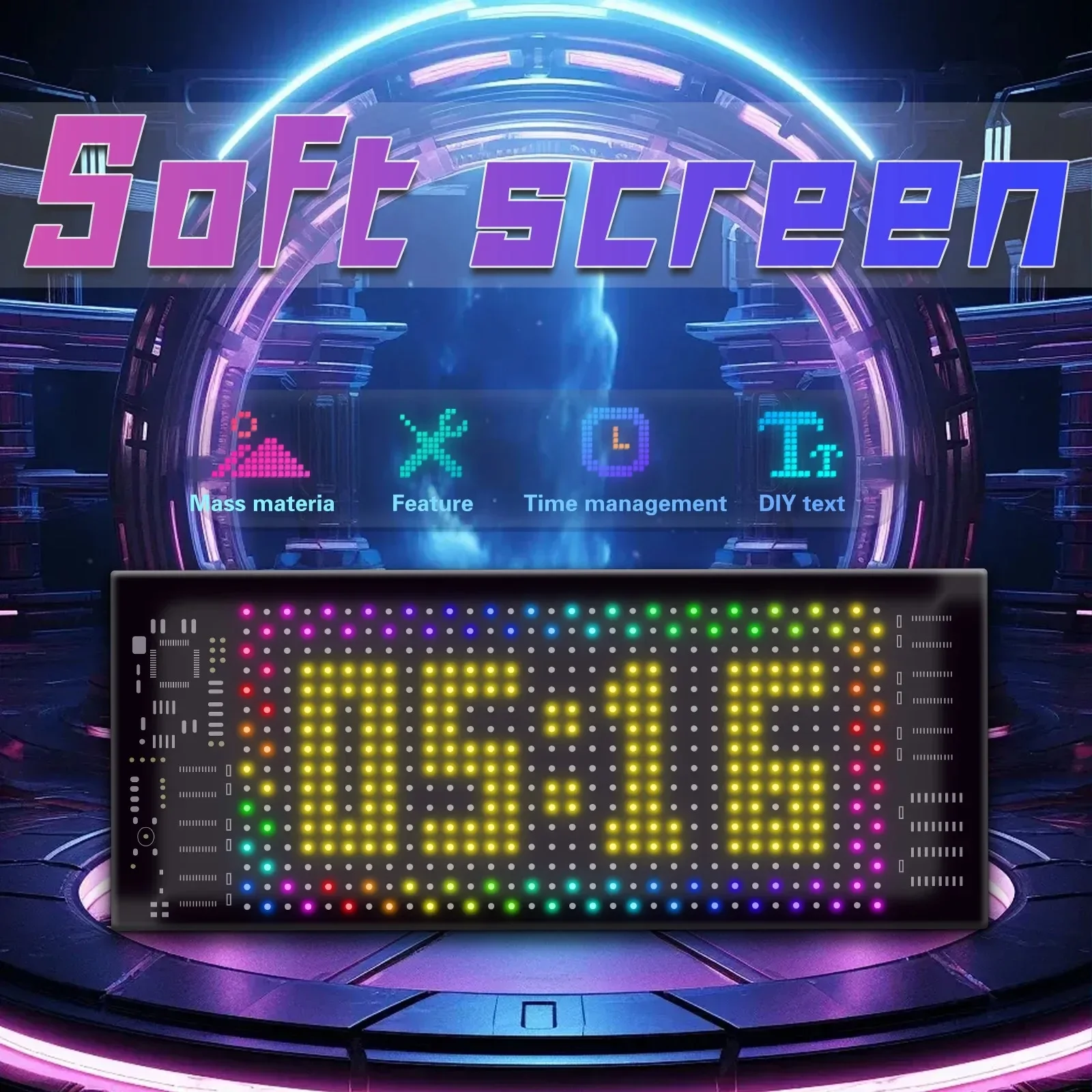 Programmable led sign LED Matrix Pixel Panel Display Screen Flexible RGB Car Scrolling Text Animation Shop Reminder Light