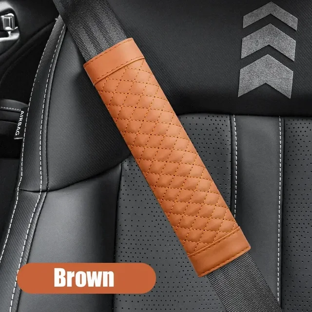 2-Pack Seat Belt Covers - Breathable Leather Shoulder Pads For Comfortable Driving