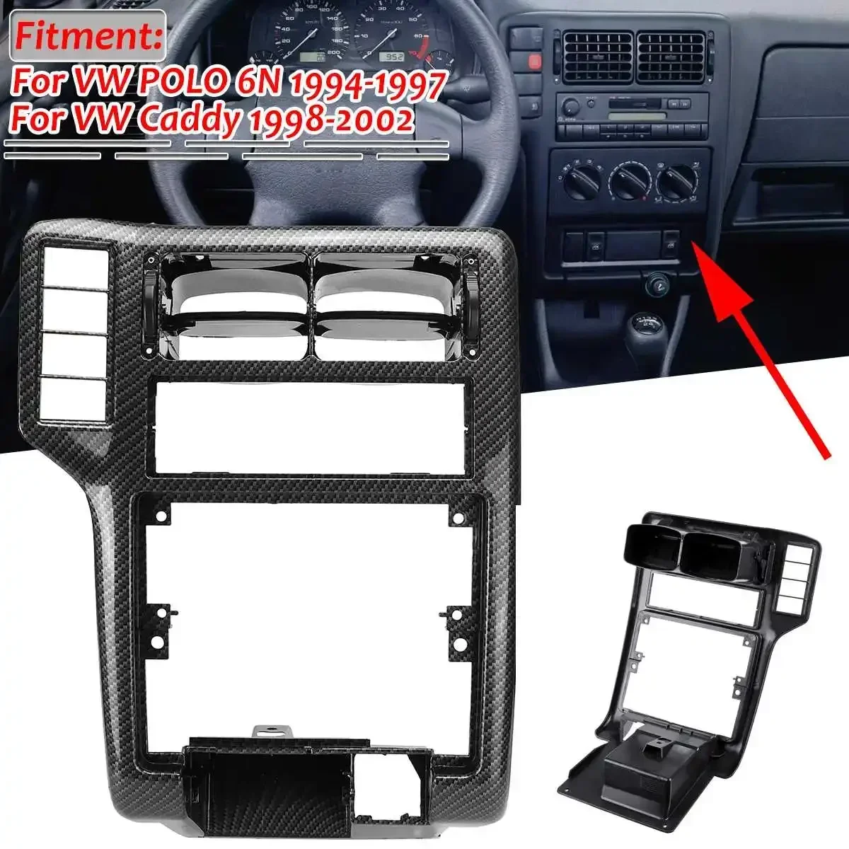 Nuovo Telaio Di Uscita Dell'Aria Della Console Centrale Anteriore Dell'Auto Per Vw Per Polo 6N 1994-1997 Per Caddy 1998-2002 Muslimatex Body Kit