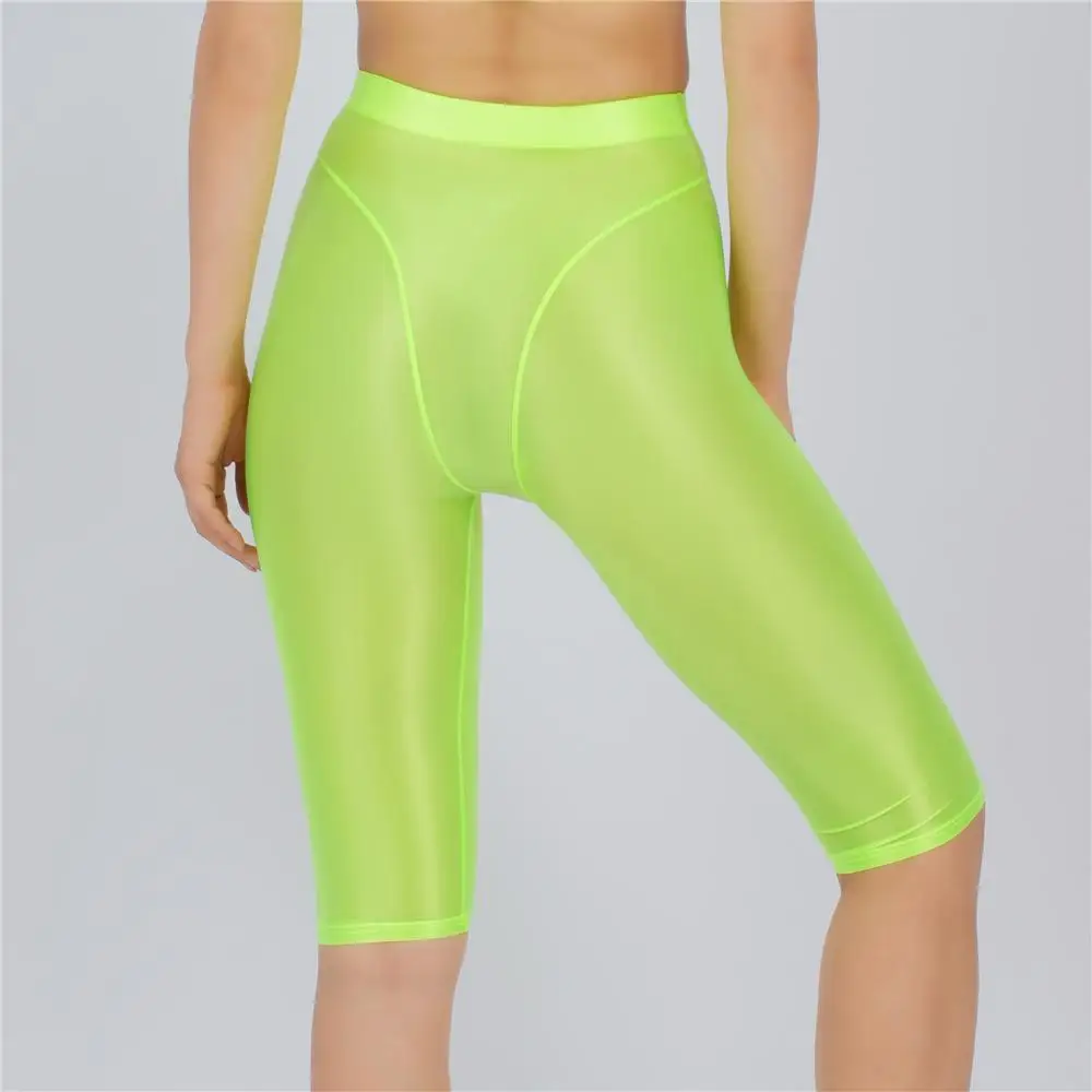 Sexy Women Thin Sheer See Through High Waist Shorts Pants Candy Color Elastic Shaper Hot Short Soft Casual Yoga Short Pant