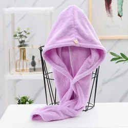 Women's Microfiber Quick-Dry Hair Towel and Turban Cap - 25x63cm (Purple)