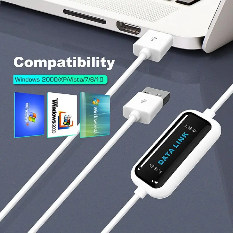 Computer to Computer USB Cable Data Transfer PC to PC Cord Unlimited Use
