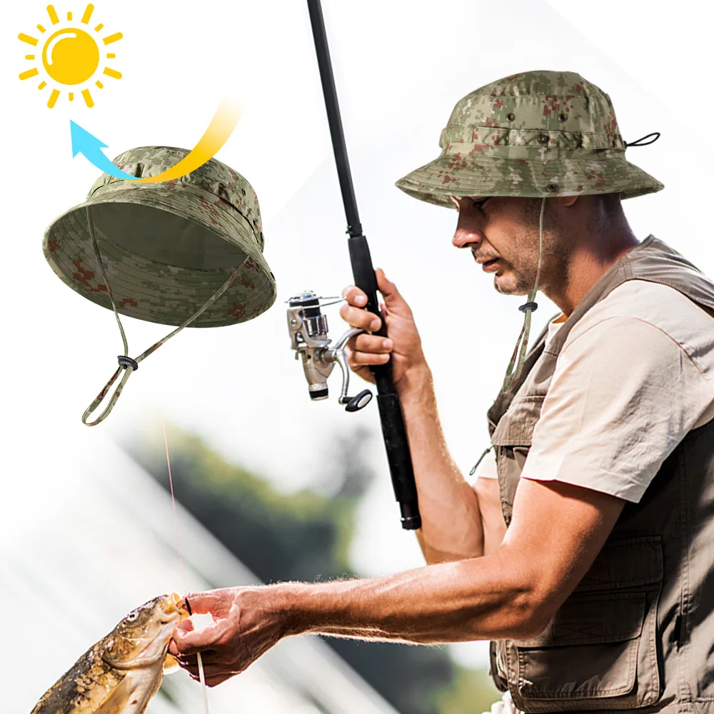 Tactical Fishing Boonie Hats Camouflage Panama Cap Military Hunting  Shooting Outdoor Sun Protection Folding Fisherman Bucket Hat - AliExpress