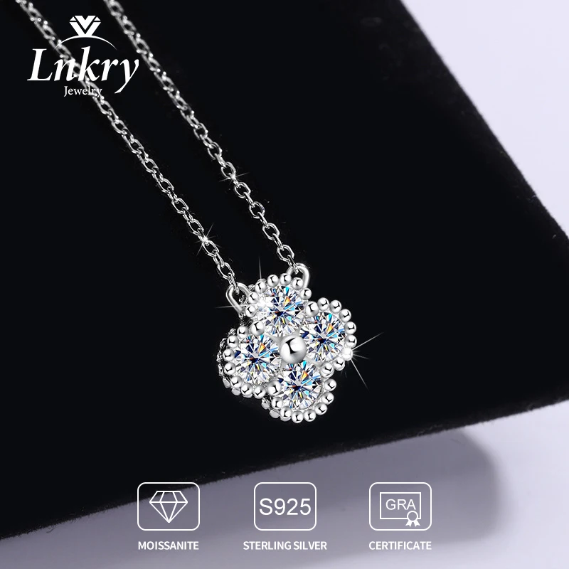 2264503-03a8f4.jpg Sa79c0fb740214118bd0d1f0040d74264r 3mm 0.1ct Moissanite Necklace With GRA 925 Sterling Silver Lucky Clover Flower Pendant Necklace for Women Hot Jewelry Mallzona