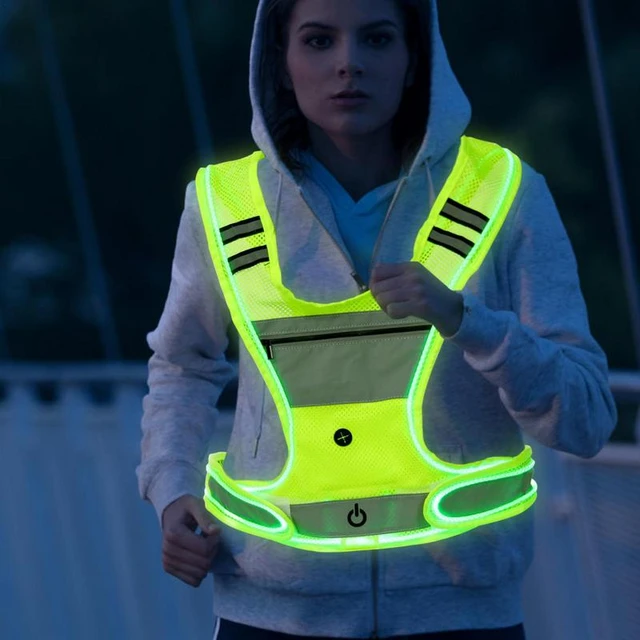 WEST BIKING – gilet de sécurité réfléchissant pour vélo, Scooter  électrique, clignotant, Rechargeable par USB, LED, Jogging