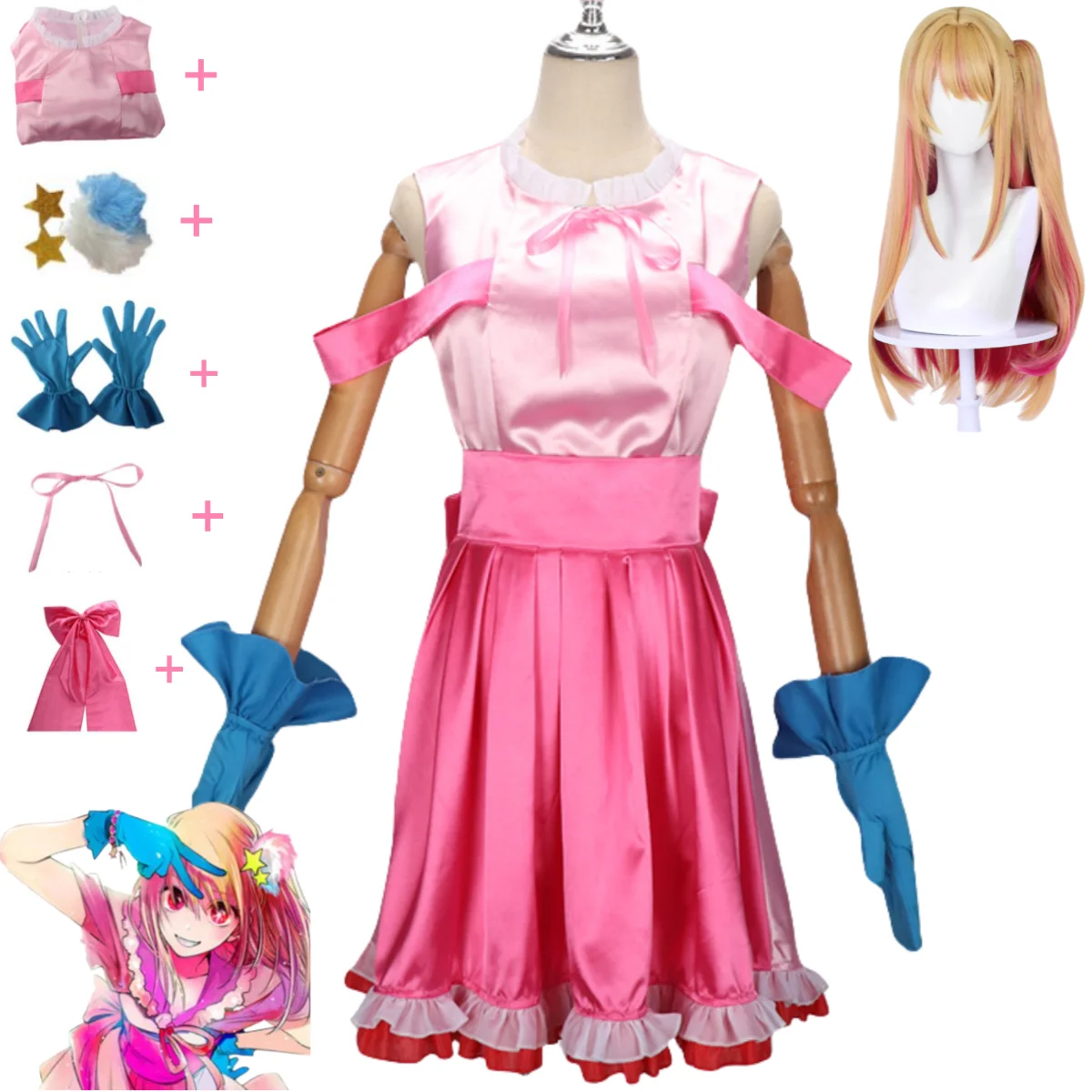 

Костюм для косплея аниме Oshi No Ko Hoshino Rubii, юбка принцессы, парик для платья Лолиты, женский сексуальный костюм для карнавала, маскарада, бала