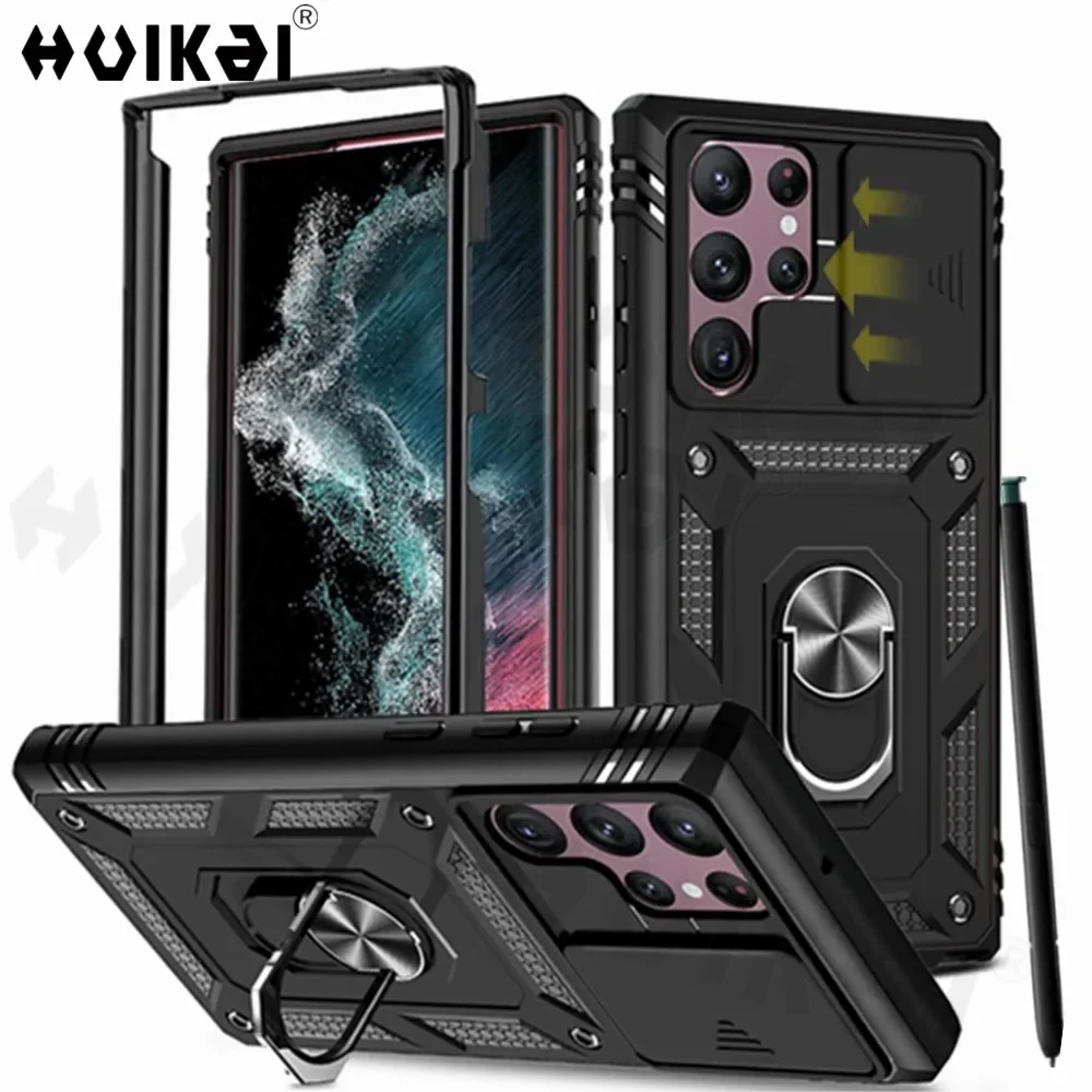 Custodia Per Samsung Galaxy S24 Ultra S23 S22 Ultra S23 Fe S21 Fe A14 A54 A53 A52S A34 A24 Slide Camera Grado Militare 360 Full Cove