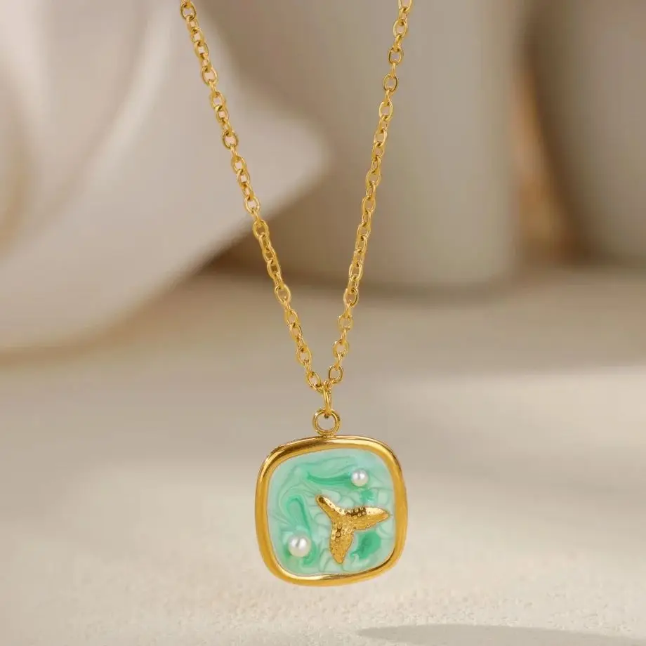 bijoux femme Enamel Pendant Jewelry Choker Aesthetic