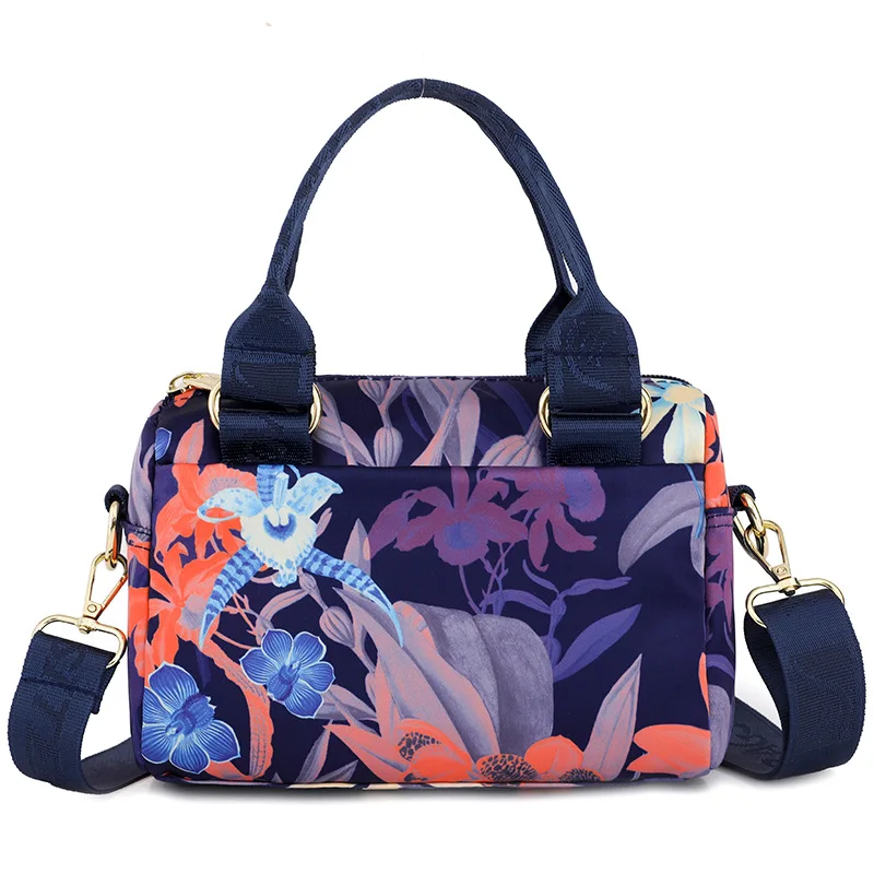 

National Fashion Style Female square bag Casual Floral crossbody bags Nylon women's handbag 2023 High quality brand small bag