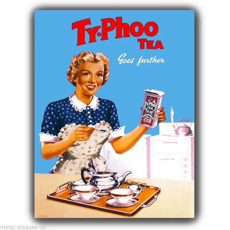 

SIGN METAL WALL PLAQUE Typhoo Tea Vintage Retro poster art print kitchen picture