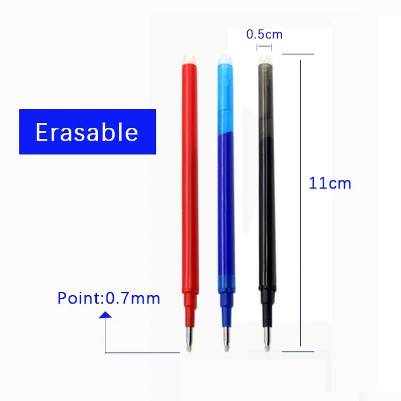 Erasable Pen Refills 50 Pcs/Set 0.7mm Magic Erasable Pen Refill for Pilot Frixion Pen Blue/Black/Red Ink Office Writing Accessories School Stationery