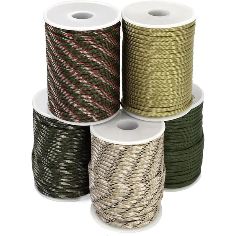 Axle Rope 30/50/100M Standard 9-Core Paracord Rope 4mm Outdoor Parachute Cord Survival Umbrella Tent Lanyard Strap Clothesline nylon cord nylon rope