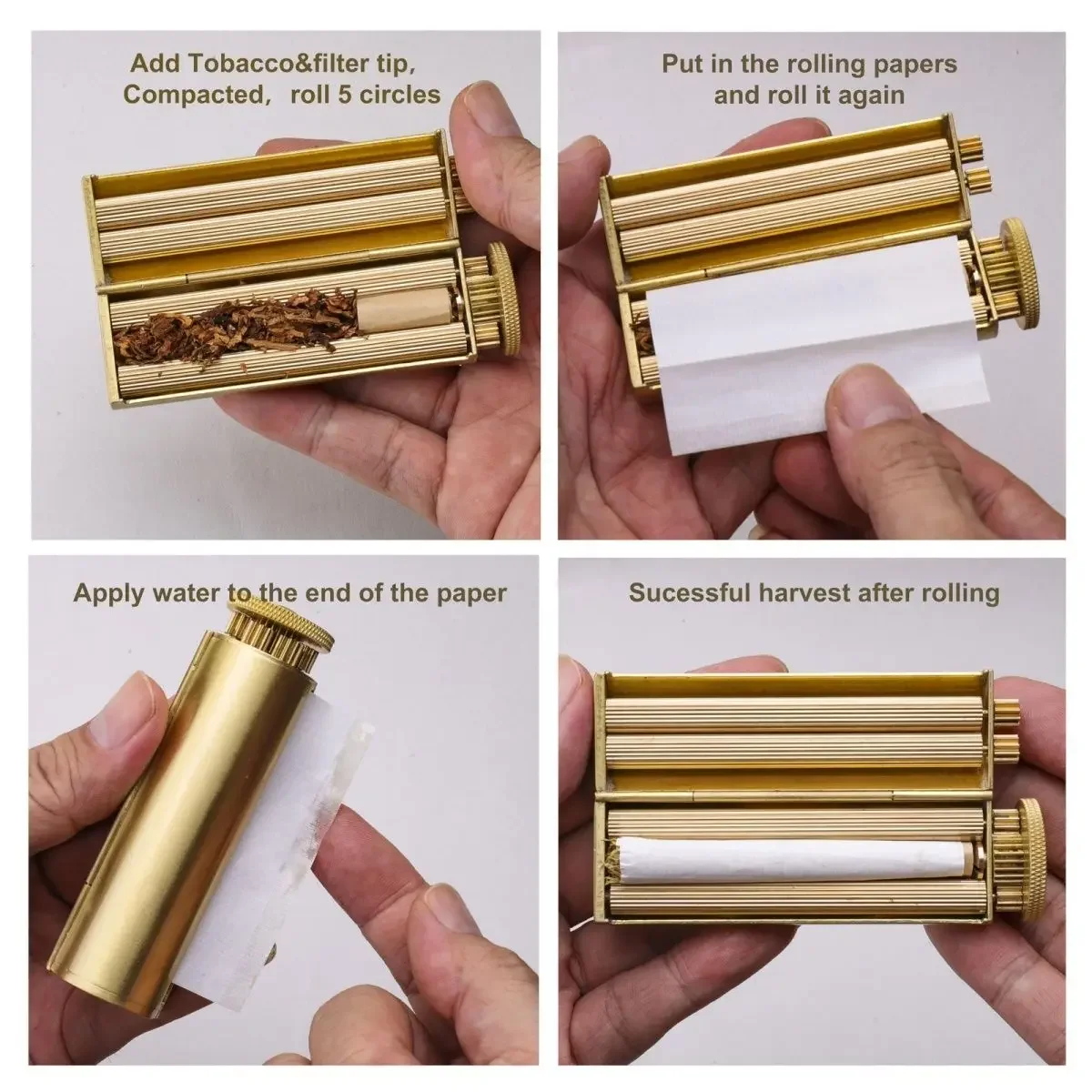 Antique Style Brass Material Manual Mechanical Feeling Tobacco Rolling Machine Retro Nostalgia 70MM 5