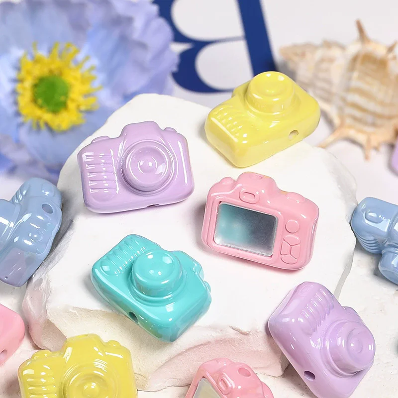 New acrylic paint camera game handle beaded DIY accessories Mobile phone chain key chain ballpoint pen loose bead accessories
