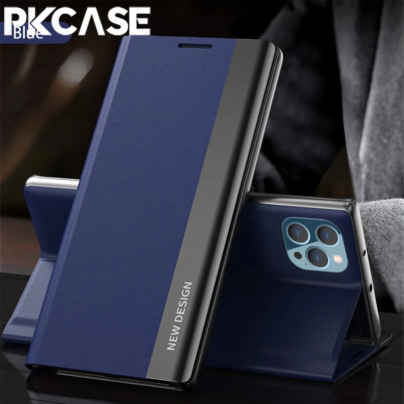 PKCASE Magnetic Flip Leather Phone Case with Bracket Cover