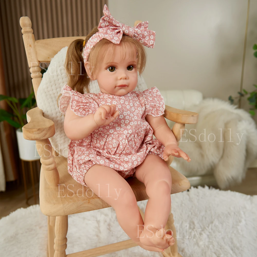 58Cm 23 Pollici Maggi Reborn Baby Dolls Bambole In Silicone Realistiche Fatte A Mano Root Hair Regalo Di Natale Per Ragazze Con Corpo In Tessuto