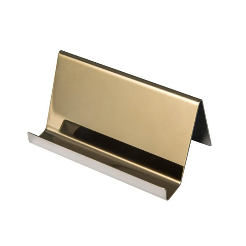 1Pc Creative Stainless Steel Business Card Holder Display Shelf Multi-purpose Name Card Case Mobile Phone Tablet Holders Stand