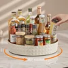 1Pc Kitchen Storage Spice Rack 360 Degree Rotating Cabinet Storage Rack Tray Cosmetic Storage Rack Non-slip Spice Round Rack 1