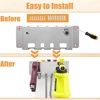 Pressure Washer Gun Holder, Power Washer Snow Foam Cannon Lance 1/4" Quick Connect Tool Organizer, Wall Mounted Nozzle Tips and 5
