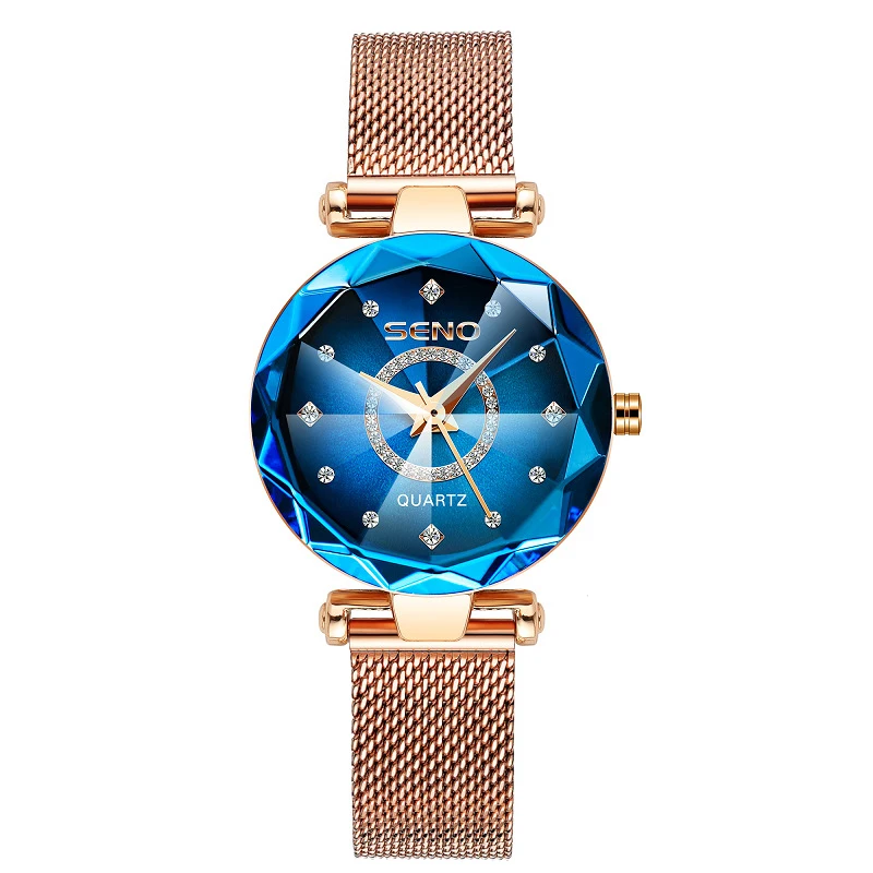 Elegant Rose Gold Crystal Women's Bracelet Watch