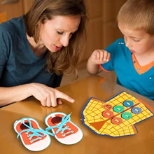 

Busy Game Board Toys Training Life Skill Wear Shoelace Sewing Buckle Activity Board Accessory Baby Montessori Sensory Kid Toy