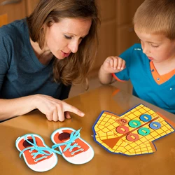 Busy Game Board Toys Training Life Skill Wear Shoelace Sewing Buckle Activity Board Accessory Baby Montessori Sensory Kid Toy