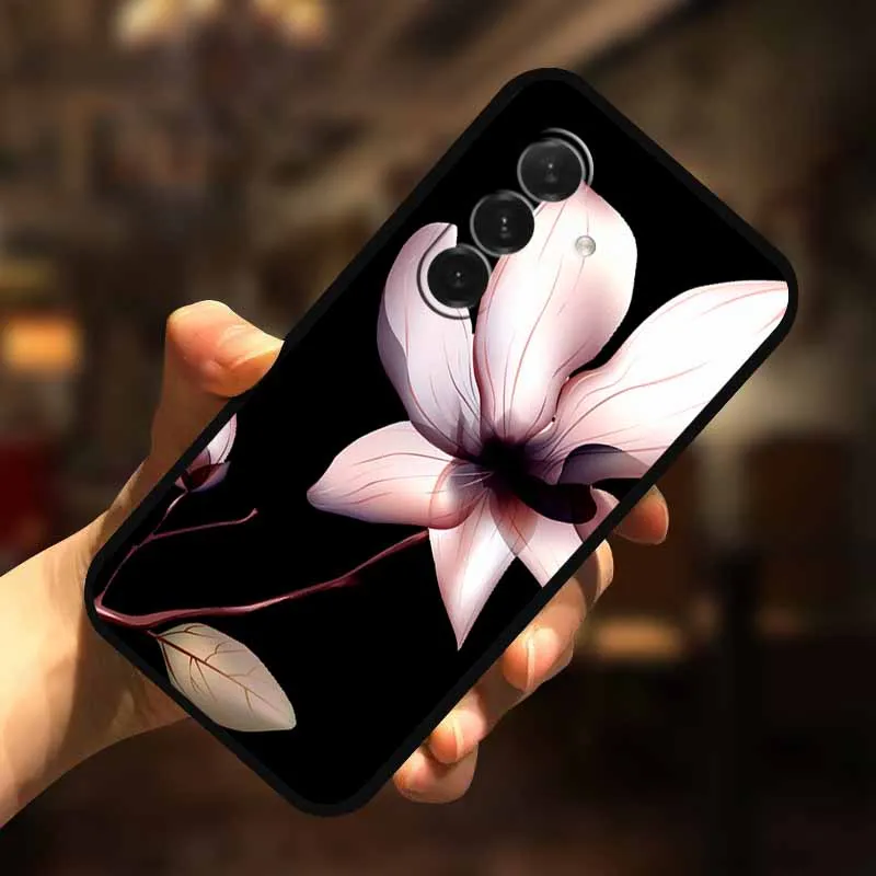 3D Flower Soft Relief Emboss Silicone Back Cover TPU Protector