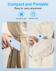 【Blue】12000mAh AC Wall Plug Power Bank with Built-in Dual Cables & Digital Display, Portable Charger for Smartphones 5