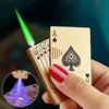 Creative Playing Cards Ace of Spades Lighter Butane Windproof Straight Metal Lighter Metal Fun Toy for Men Smoking Accessories 3