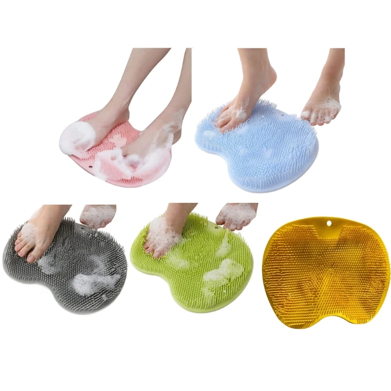 

Silicone Rub Back Brush Anti-Slip Bathroom Bath Mat with Sucker Foot Massage Pad
