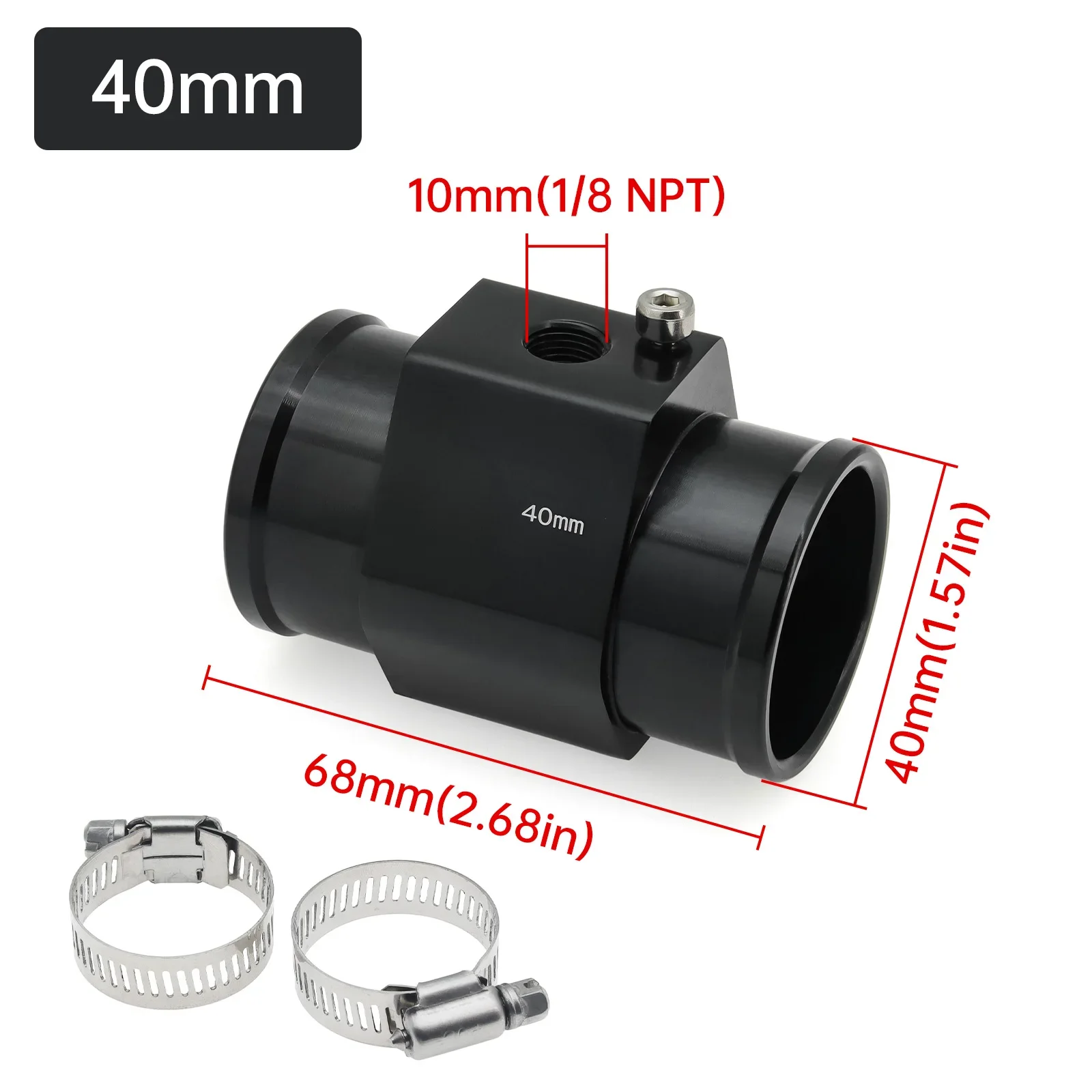 1개 자동차 수온계 라디에이터 온도 수온 조인트 파이프 센서 40mm 38mm 36mm 34mm 32mm 30mm 28mm 호스 어댑터