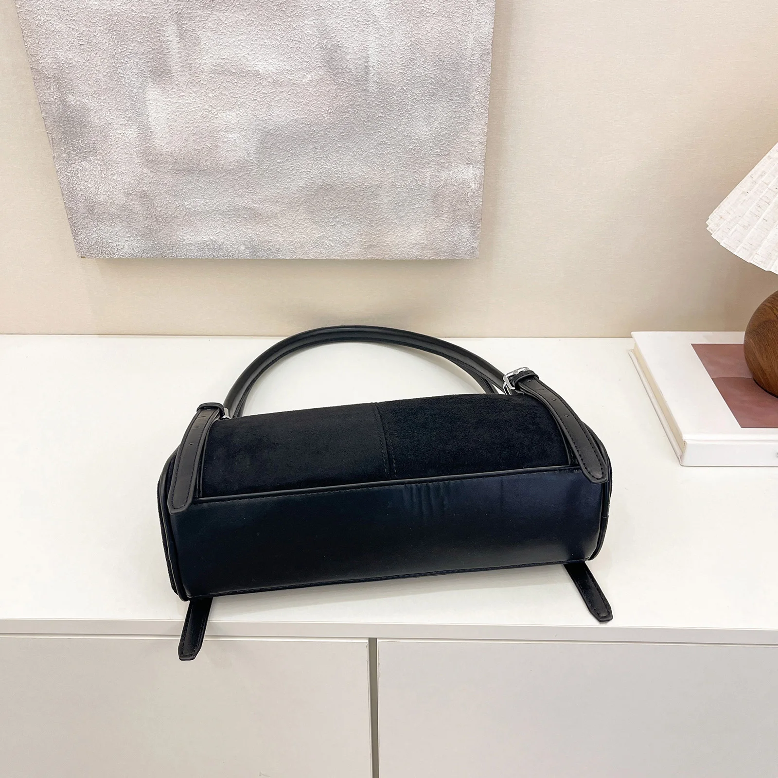 Cylinder Bag Lightweight Underarm Purse Elegant Boston Barrel Sling Handbags Solid Color for Women Ladies Work Travel Commuting