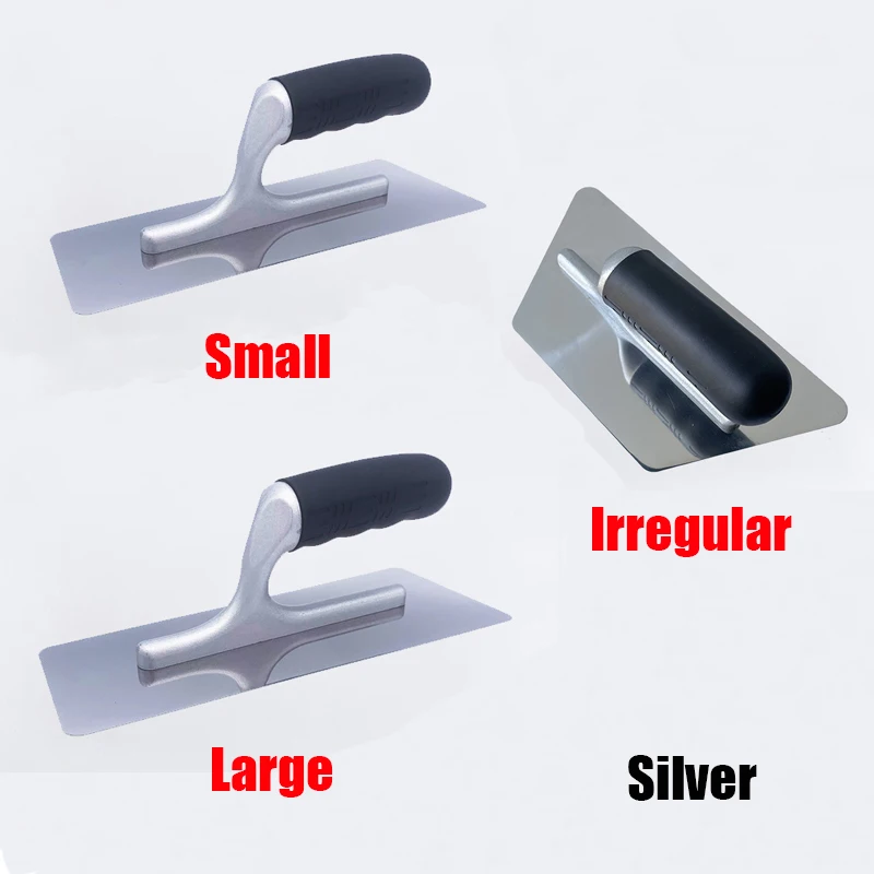 F50 Plaster Bricklaying Trowel Tools Gold Stainless Steel Rubber Handle Skimming Plastering Trowel Wall Construction Tools 3