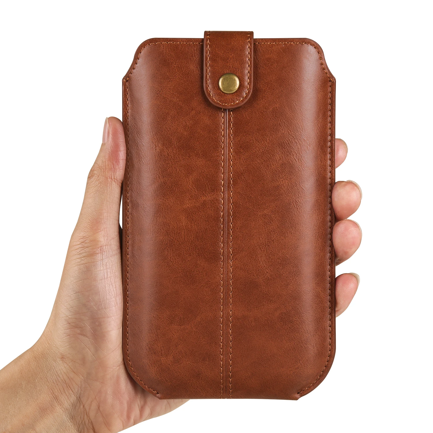 FULAIKATE Crazy Horse 6,1" 6,7" 7,2" Vertikale Handytasche für iPhone14 Plus Hüfttasche für Herren iPhone13 Pro Max Kartentasche – Detail 14
