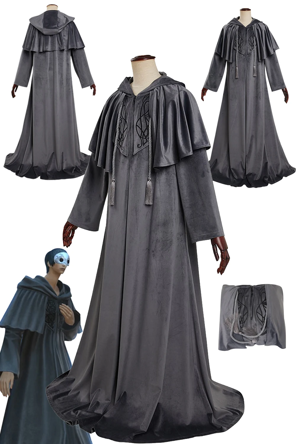 

Emet Selch Hythlodaeus Cosplay Cloak FF14 Game Final Cos Fantasy XIV Cape Set Halloween Carnival Suit Disguise Male Men Adult