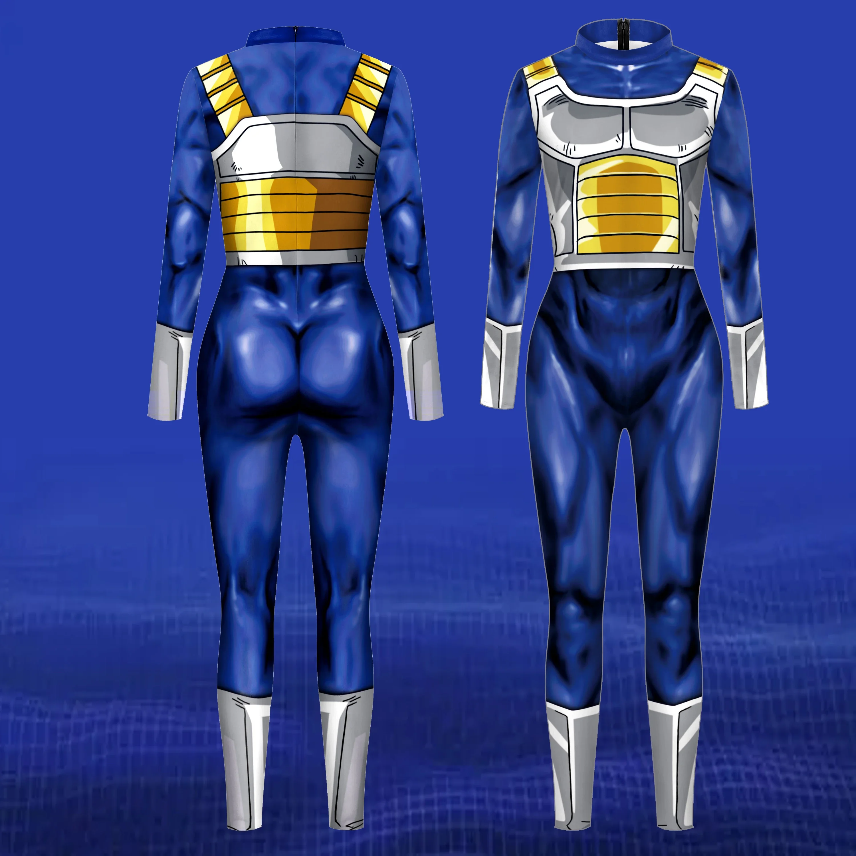 Cosplay Costume Adult Unitard Zawaland Anime Printing Fancy Outfit Long Sleeve Cosplay Adult Costume Catsuits Muscle Mens Bodysuit Tight Zentai Jumpsuit