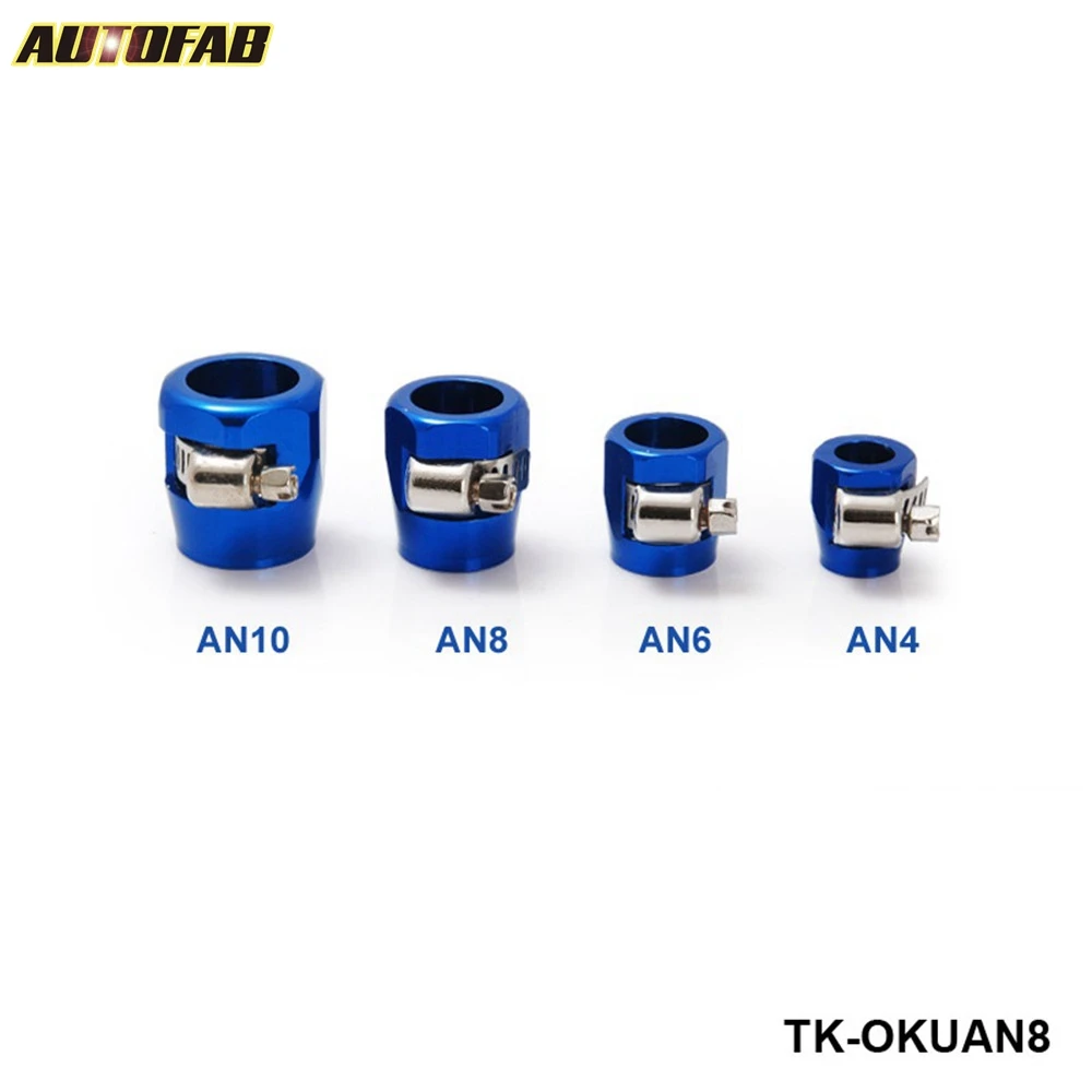 

10 шт./лот AN8 18 мм нажимная крышка шланга, зажимный адаптер, синяя алюминиевая анодированная деталь