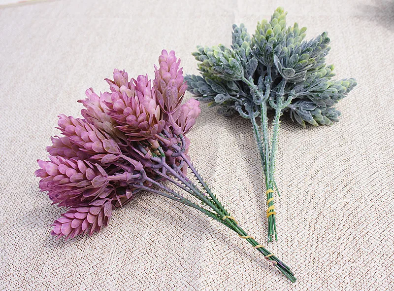 Description Picture 5 of item30 Heads Artificial Small Pineapple Plastic Tree Leaves Flores Fake Flowers DIY Wedding Home Decoration Plant Green Leaf