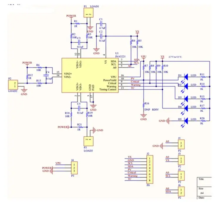I2C SMBUS INA3221 Triple-Channel Shunt Current Power Supply Voltage Monitor Sensor Board Module (1)