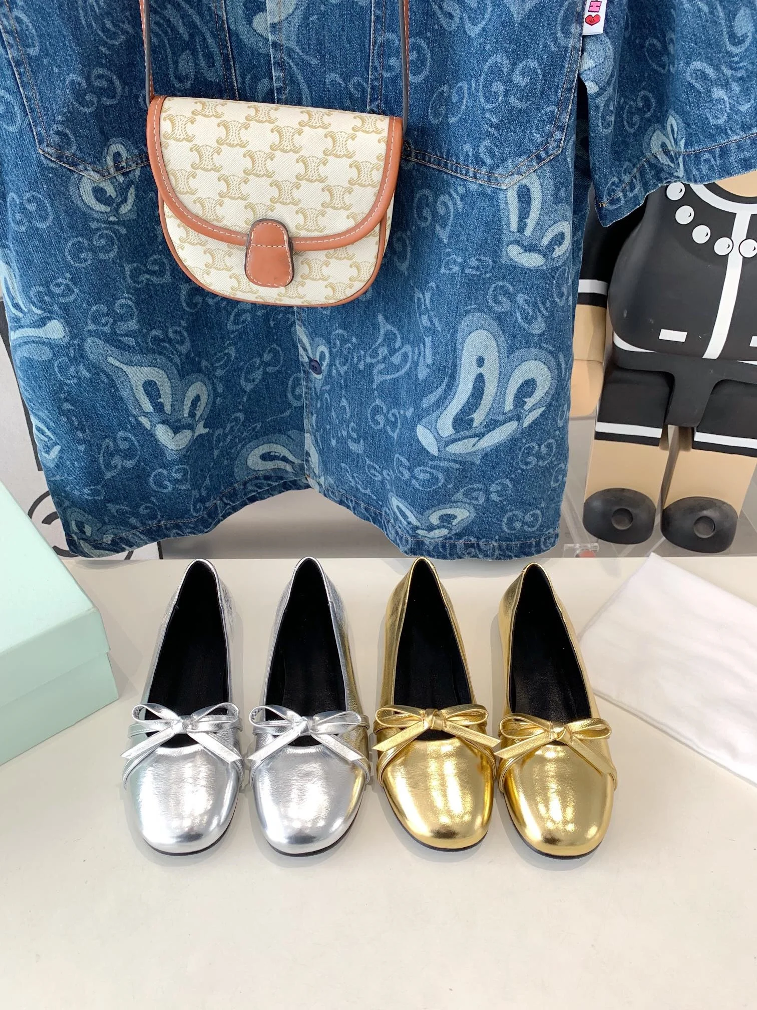 

New Butterfly End Ballet Shoes Flat Shoes Women's Sheepskin Single Shoes