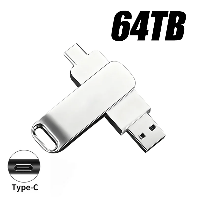 Ultra-Speed Metal Flash Drive - 64TB USB 3.2 Waterproof Type-C Pen Drive