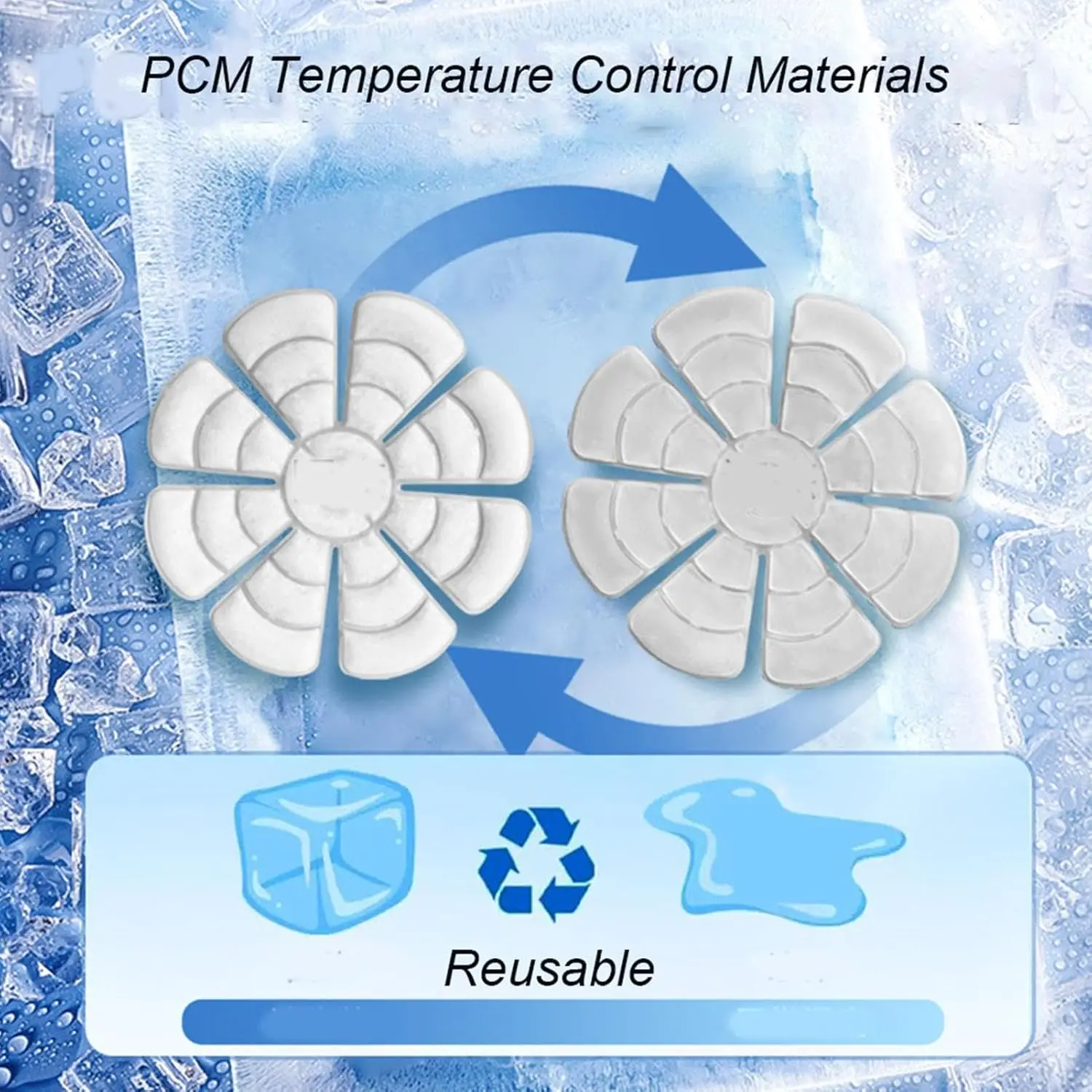 PCM Ice Hat Cold Pack for Head Heat Stroke Prevention Cooling Hat Insert Reusable Ice Pack for Hard Hats Sun Hat Cycling Helmets