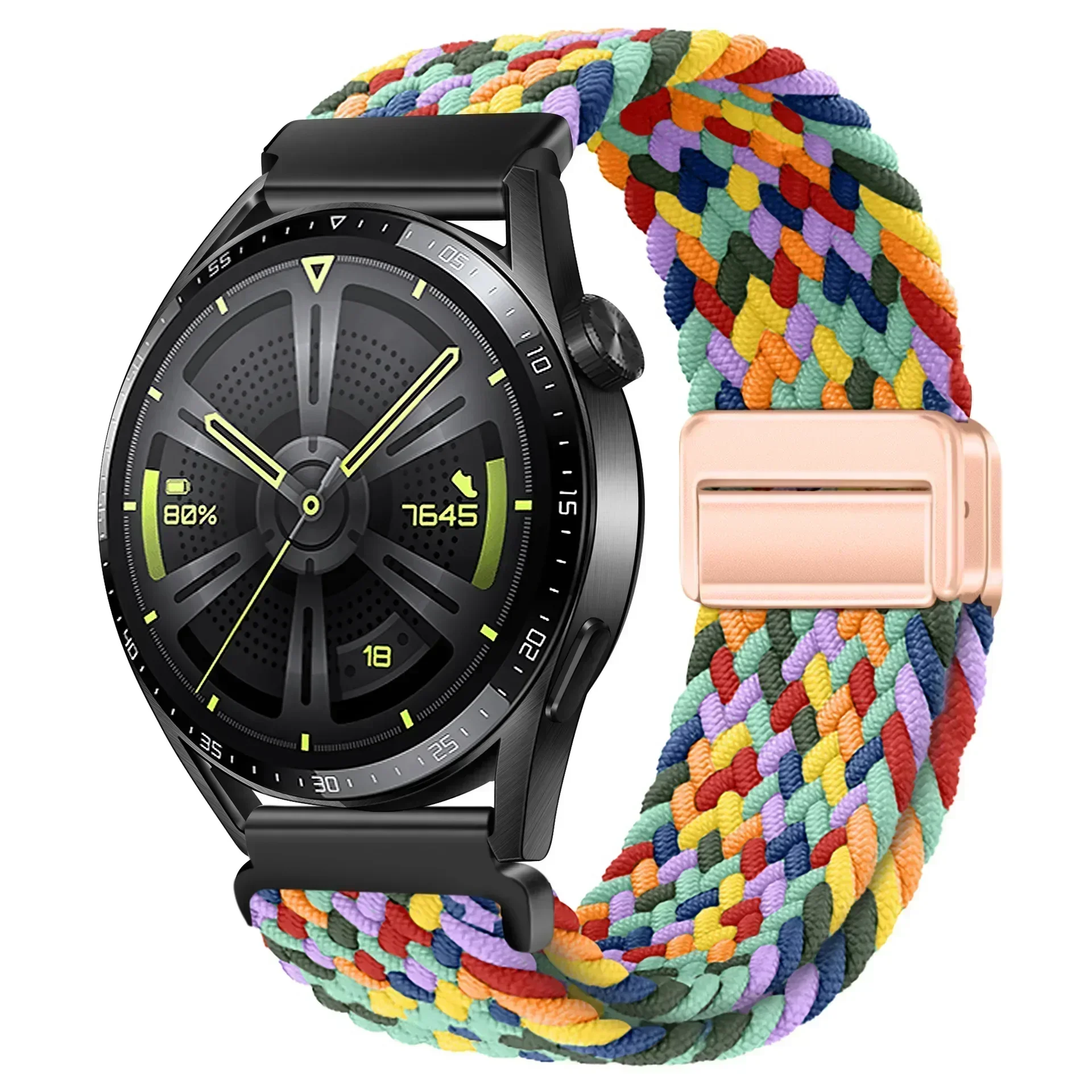 Magnetic Braided Solo Loop Wrist Bracelet, 22mm/20mm